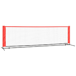 vidaXL Filet de tennis Noir et rouge 300x100x87 cm Polyester