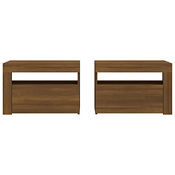 Avis vidaXL Tables de chevet 2 pcs avec LED chêne marron 60x35x40 cm