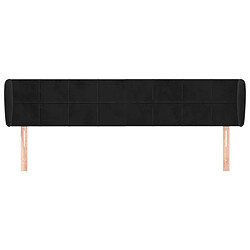 Avis Maison Chic Tête de lit scandinave avec oreilles,meuble de chambre Noir 203x23x78/88 cm Velours -MN28499