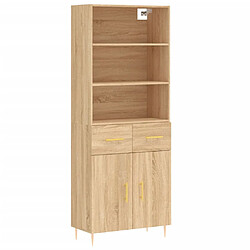 vidaXL Buffet haut Chêne sonoma 69,5x34x180 cm Bois d'ingénierie