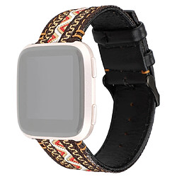 Wewoo Bracelet pour montre connectée en cuir véritable Fitbit Versa style ethnique Bohême 