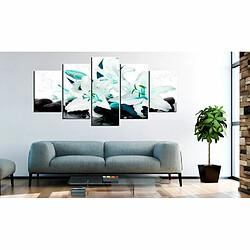 Paris Prix Tableau Imprimé Turquoise Lilies & Stones 100 x 200 cm