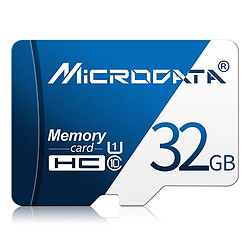 Wewoo Carte Micro SD mémoire MICRODATA 32GB U1 bleue et blanche TF SD