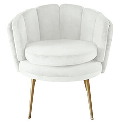 Paris Prix Fauteuil Arrondi en Velours Dabren 80cm Blanc