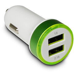 Metronic Chargeur voiture 2 USB vert 