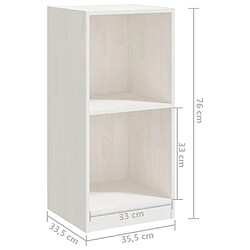 vidaXL Armoire d'appoint blanc 35,5x33,5x76 cm bois de pin massif pas cher