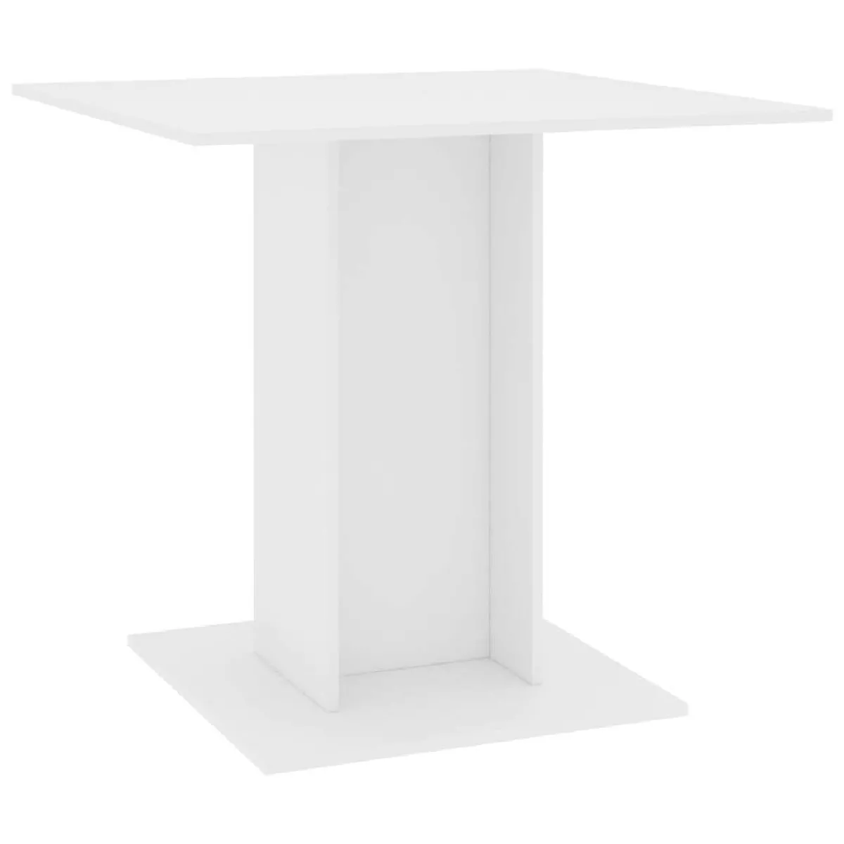 Maison Chic Table de salle à manger,Table à dîner Blanc 80 x 80 x 75 cm Aggloméré -GKD56929