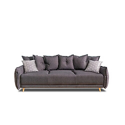 Bestmobilier Lena - canapé 3 places convertible - avec coffre - en tissu style scandinave pas cher