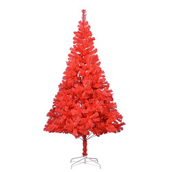 vidaXL Sapin de Noël artificiel avec support rouge 240 cm PVC 