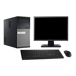 PC Tour Dell OptiPlex 9010 Ecran 22" i5-3470 RAM 8Go SSD 240Go Windows 10 Wifi - Occasion