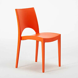 Avis 24 Chaises Paris Grand Soleil en polypropylène Restaurant bar café promo stock, Couleur: Orange