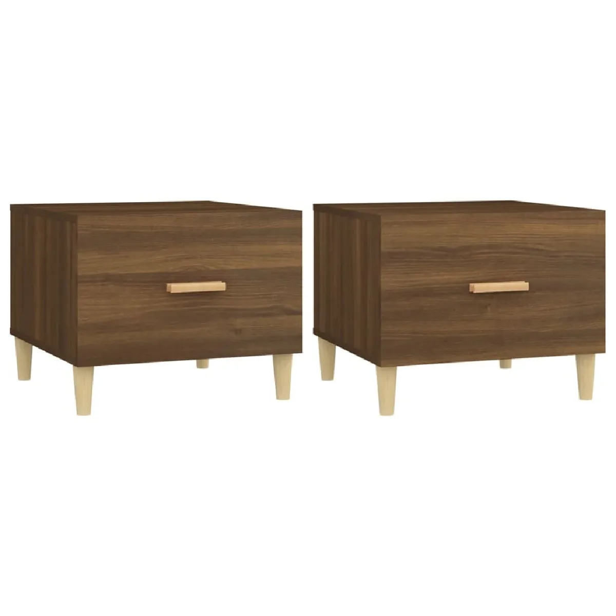 Maison Chic Lot de 2 Tables basses,Table Console pour salon chêne marron 50x50x40 cm bois d'ingénierie -MN66473