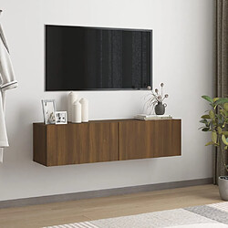 vidaXL Armoire murale TV Chêne marron 120x30x30 cm Bois d'ingénierie 