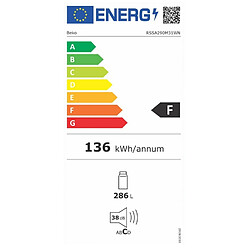 Réfrigérateur 1 porte 60cm 286l - RSSA290M31WN - BEKO