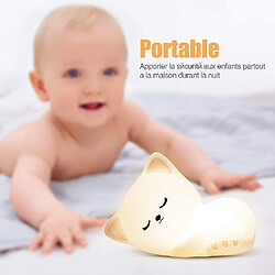 Acheter Universal Veilleuse pour bébé, lampe de chevet tactile, veilleuse portable pour bébé adulte, lumière LED, cadeau d'anniversaire lumineux, veilleuse en silicone 7 couleurs, (blanc)