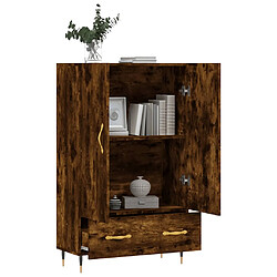 Avis vidaXL Buffet haut chêne fumé 69,5x31x115 cm bois d'ingénierie