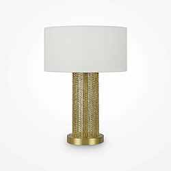 MAYTONI Lampe de table moderne avec abat-jour rond doré E27