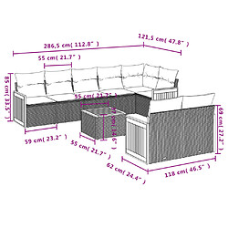 Avis Maison Chic Ensemble Tables et chaises d'extérieur 9 pcs avec coussins,Salon de jardin noir résine tressée -GKD241691