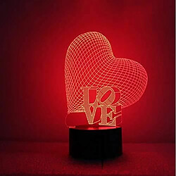 Art Lampe De Table 3D Visual Nightlight Coloré Gradient Cadeau Romantique Usb Led Lampe De Chevet De Chambre Love@Z18529 