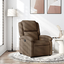 Maison Chic Fauteuil inclinable,Fauteuil luxe de relaxation Marron Tissu -MN79492