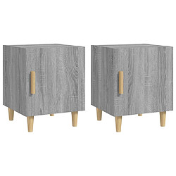 Maison Chic Lot de 2 Tables de chevet,Table de nuit,Table d'appoint pour salon Sonoma gris Bois d'ingénierie -MN51808