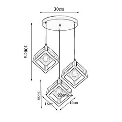 Avis Stoex Suspension Contemporain en Cage Cube Fer, Lustre Abat-jour 3 Couleur Différent Disque Luminaire pour Salon Salle à Manger Cuisine