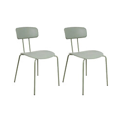 Beliani Chaise de salle à manger Set de 2 Vert citron SIBLEY