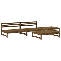 vidaXL Salon de jardin 4 pcs marron miel bois de pin massif