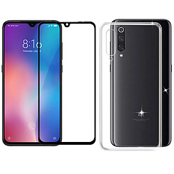 Xeptio Xiaomi Mi 9 (Mi9) L verre trempé protection écran vitre Full cover noir ET coque transparente