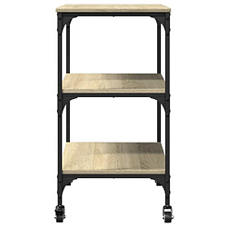 Maison Chic Desserte de cuisine | Chariot de cuisine | Meuble de rangement roulant chêne sonoma 60x41x76 cm bois d'ingénierie -GKD19413 pas cher