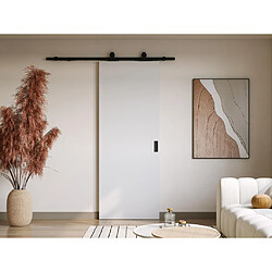 Vente-Unique Porte coulissante avec système en applique - H205 x L83 cm - MDF + PVC Blanc - VARIN II