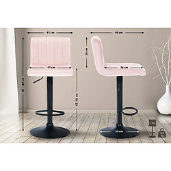 Non Lot de 2 tabourets de bar Jamie velours