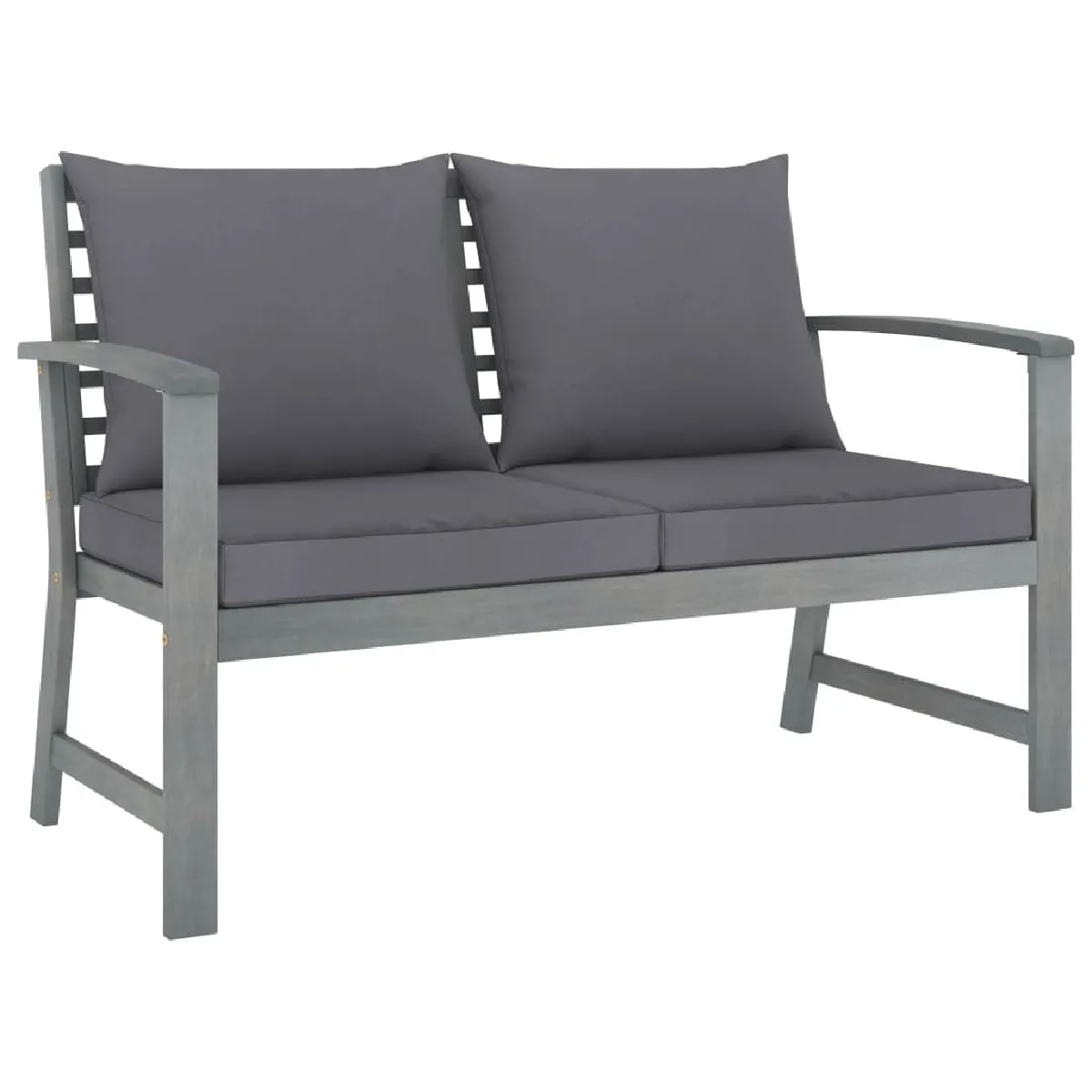 Maison Chic Banc de jardin | Banquette de jardin | Chaise Relax 120cm et coussin gris foncé Bois solide d'acacia -MN21777