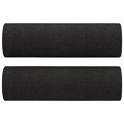 Acheter vidaXL Canapé 2 places avec oreillers décoratifs noir 140 cm tissu