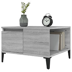 Avis vidaXL Table basse sonoma gris 55x55x36,5 cm bois d'ingénierie