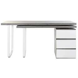 Avis Pegane Bureau réversible en MDF coloris gris/ blanc et métal - Longueur 150 x Hauteur 120 x Profondeur 75 cm