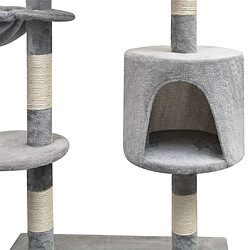 Avis Arbre à chat avec griffoirs,niche pour chat en sisal 125 cm Gris -MN13926