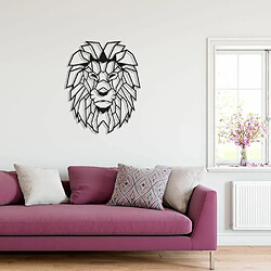 DEKORY Décoration Art mural Tête de Lion Silhouette en Métal - 58x74 cm