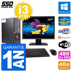 PC Fujitsu E720 E85+ DT Ecran 22" Core i3-4130 RAM 4Go SSD 480Go Windows 10 Wifi · Occasion 