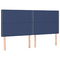 vidaXL Têtes de lit 4 pcs Bleu 90x5x78/88 cm Tissu