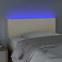 Avis Maison Chic Tête de lit scandinave à LED,meuble de chambre Crème 100x5x78/88 cm Similicuir -MN70095