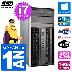 PC Tour HP Compaq Pro 6300 CMT Intel i7-3770 RAM 16Go SSD 480Go Windows 10 Wifi · Occasion 