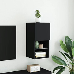 Acheter Maison Chic Meuble TV avec lumières LED, Banc TV pour salon, Meuble de rangement noir 30,5x30x60 cm -GKD88241