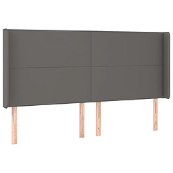 Avis Maison Chic Tête de lit scandinave à LED,meuble de chambre Gris 183x16x118/128 cm Similicuir -MN66645