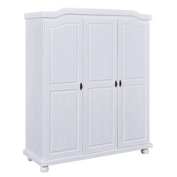 But Armoire 3 portes AUTHENTIC en pin massif blanc vernis