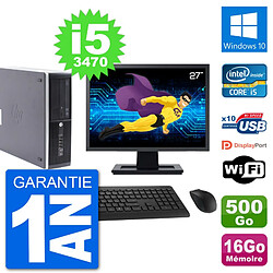 PC HP Compaq Pro 6300 SFF Ecran 27" Intel i5-3470 RAM 16Go 500Go Windows 10 Wifi · Occasion 