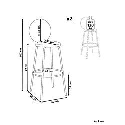 Avis Beliani Tabouret de bar Set de 2 Bouclé Blanc EMERY