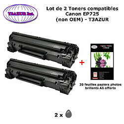 2 Toners génériques Canon EP725 pour Canon LBP 6000 6020 6020B 6030 6030B 6030w 6680x MF3010 CRG-725 + 20f PPA6- T3AZUR 