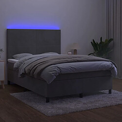 Acheter Sommier à lattes LED,Cadre à lattes de lit avec matelas pour Adulte Gris clair 140x200 cm -MN52207