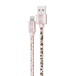 Câble Tellur Graffiti USB vers Lightning, 3A, 1m, rose 